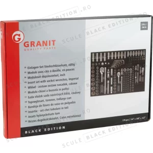 Set insertii chei tubulare - inch Granit Black Edition