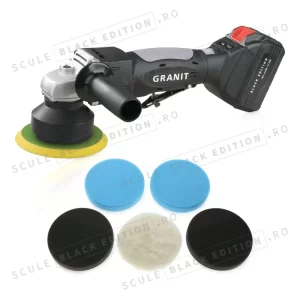 Set masina de polisat cu acumulator Granit Black Edition
