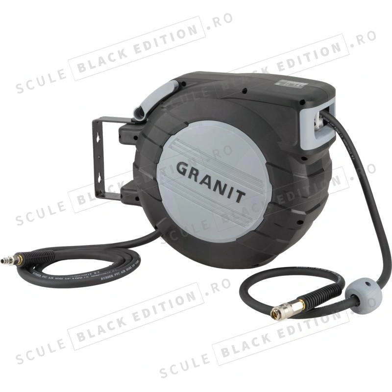 Tambur automat pentru furtun de aer comprimat - 20 m Granit Black Edition - imagine 2