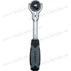Clichet reversibil de 1/4" - 90 de dinti - cu cap pivotant Granit Black Edition