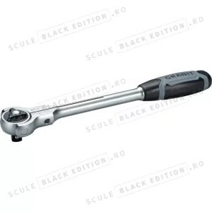 Clichet reversibil de 1/2" - 90 de dinti - cu cap pivotant Granit Black Edition