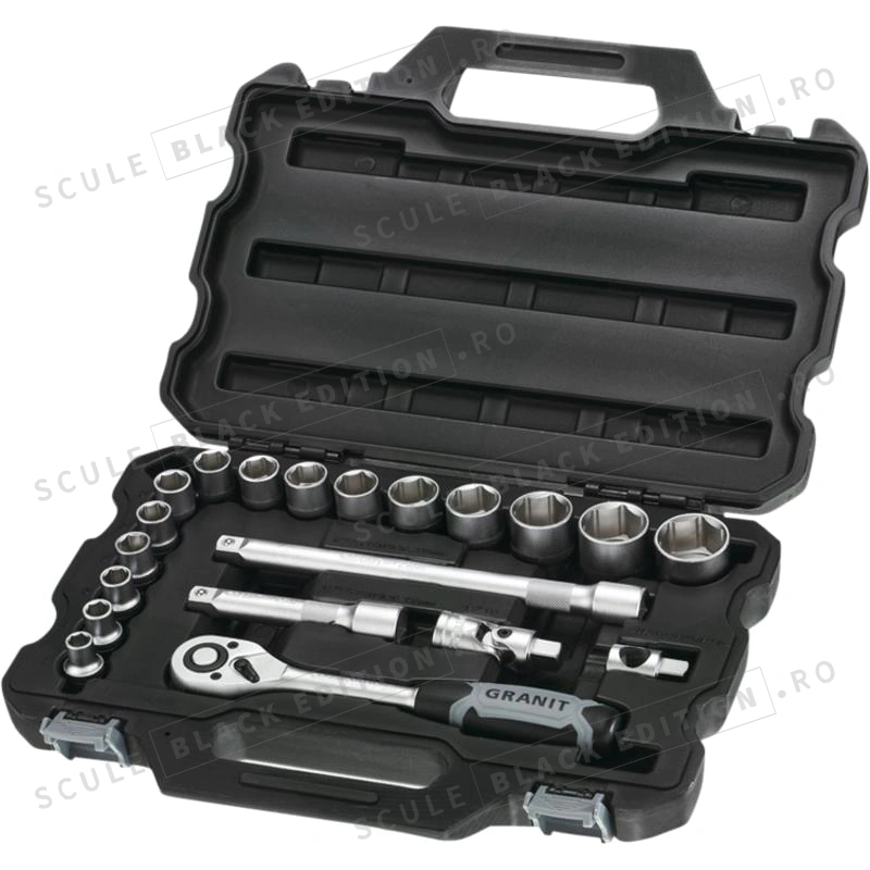 Set chei tubulare 1/2" Granit Black Edition