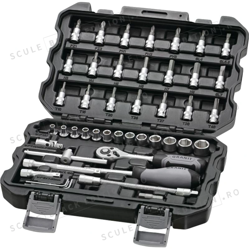 Set chei tubulare 1/4'' Granit Black Edition - imagine 3
