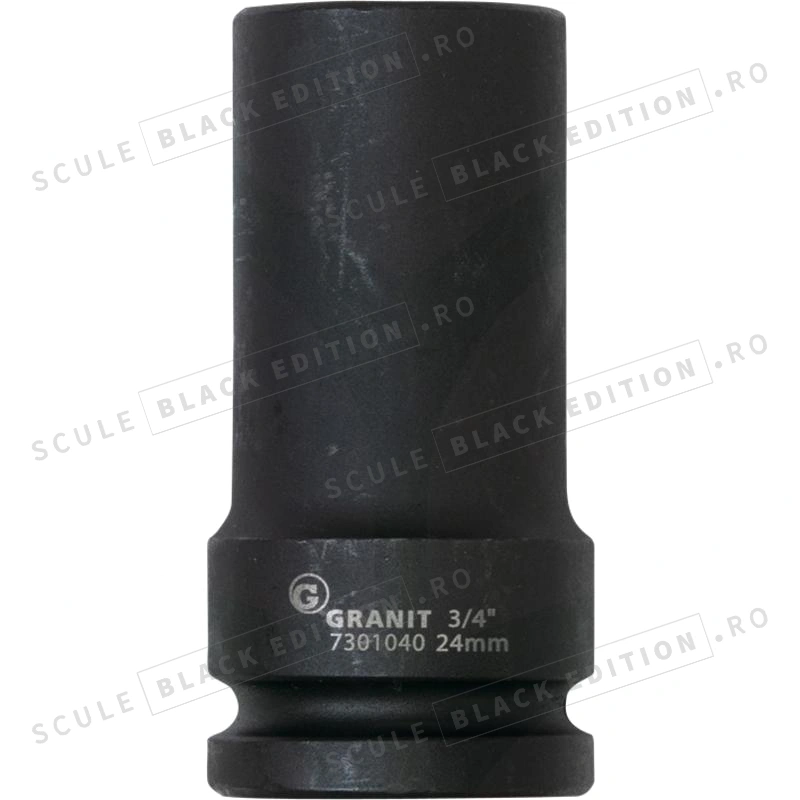 Capat cheie tubulara impact - hexagonala - lunga - 24 mm - 3/4" Granit Black Edition