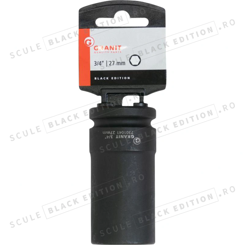 Capat cheie tubulara impact - hexagonala - lunga - 27 mm - 3/4" Granit Black Edition - imagine 2