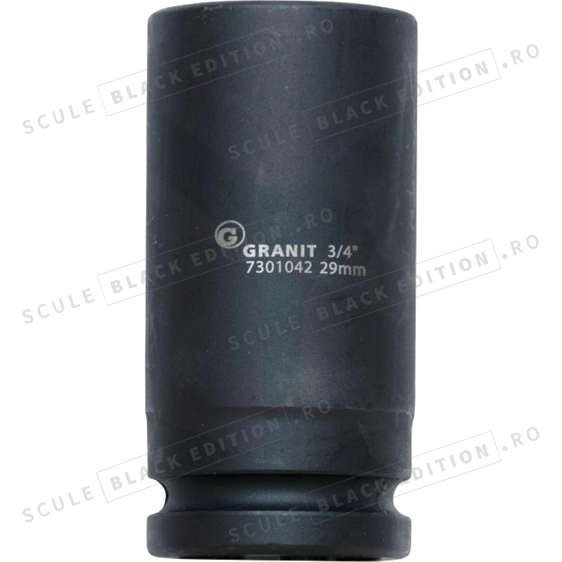 Capat cheie tubulara impact - hexagonala - lunga - 29 mm - 3/4" Granit Black Edition