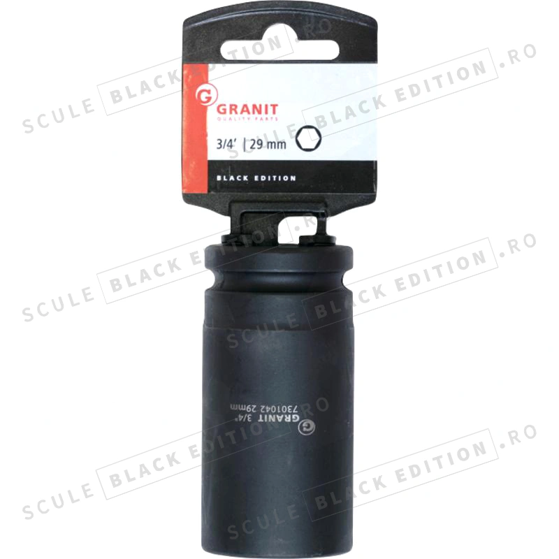 Capat cheie tubulara impact - hexagonala - lunga - 29 mm - 3/4" Granit Black Edition - imagine 2