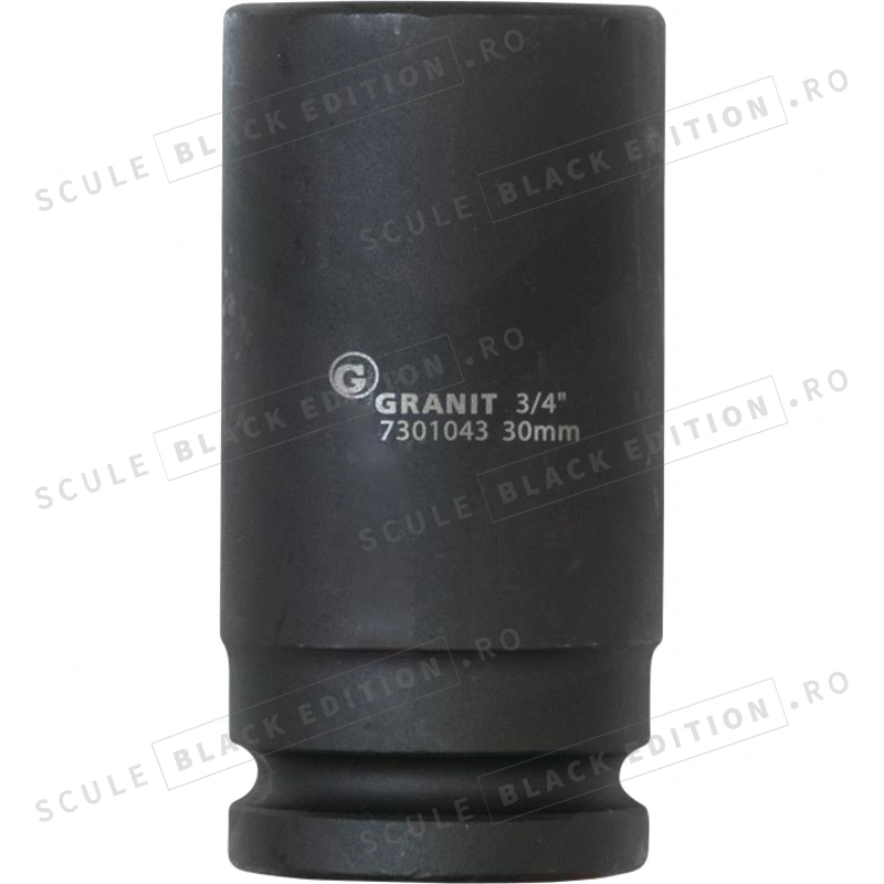 Capat cheie tubulara impact - hexagonala - lunga - 30 mm - 3/4" Granit Black Edition