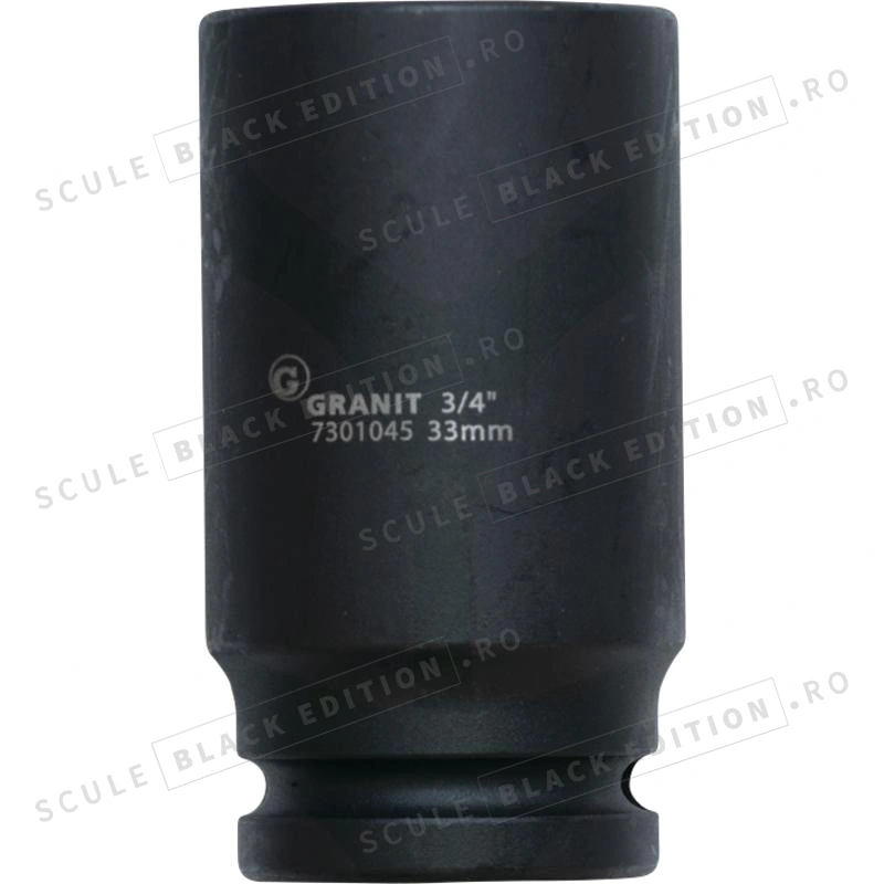 Capat cheie tubulara impact - hexagonala - lunga - 33 mm - 3/4" Granit Black Edition