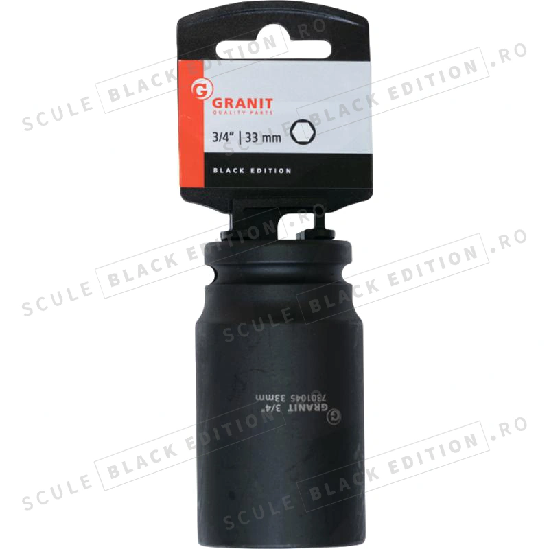Capat cheie tubulara impact - hexagonala - lunga - 33 mm - 3/4" Granit Black Edition - imagine 2