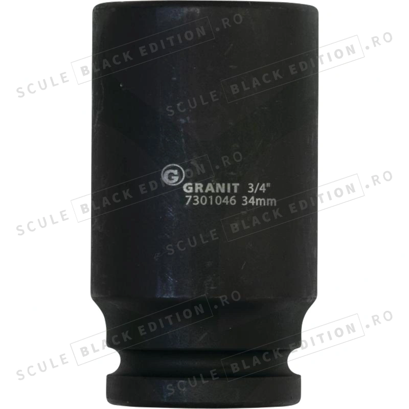 Capat cheie tubulara impact - hexagonala - lunga - 34 mm - 3/4" Granit Black Edition - imagine 2