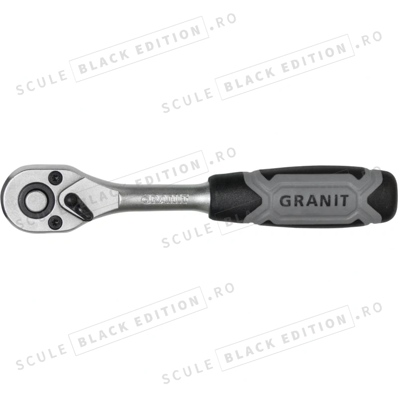 Clichet reversibil de 1/4" - 90 de dinti - cu cap pivotant Granit Black Edition - imagine 3
