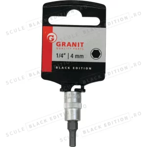 Tubulara cu bit 1/4" - hex. int. - 4 mm Granit Black Edition