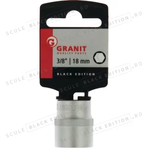 Capat cheie tubulara 3/8" - 18 mm Granit Black Edition