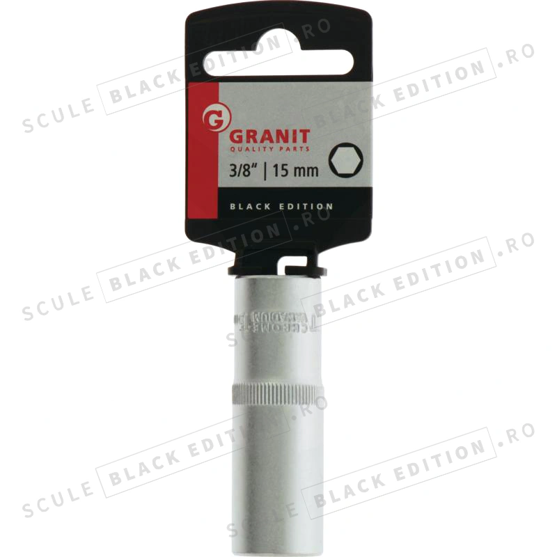 Capat cheie tubulara 3/8" - 15 mm Granit Black Edition - imagine 2