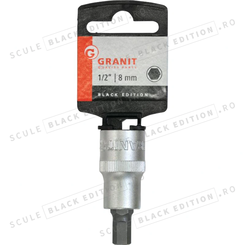 Tubulara cu bit 1/2" - hex. int. - 8 mm Granit Black Edition