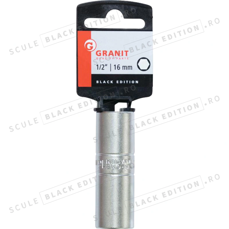 Capat cheie tubulara bujii - 1/2" - 16 mm Granit Black Edition - imagine 2