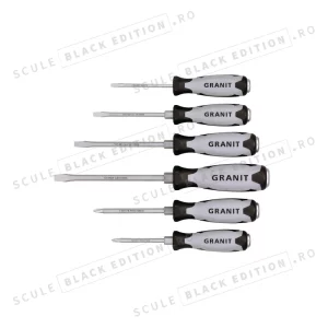 Set de surubelnite cu capac de impact - 6 buc. Granit Black Edition