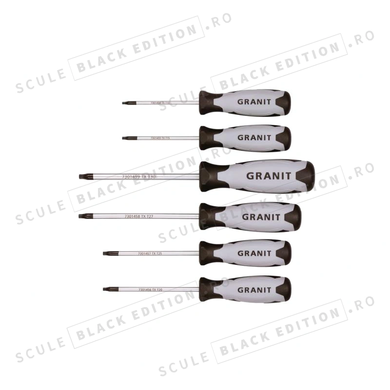 Set de surubelnite - TX - 6 buc. Granit Black Edition - imagine 2