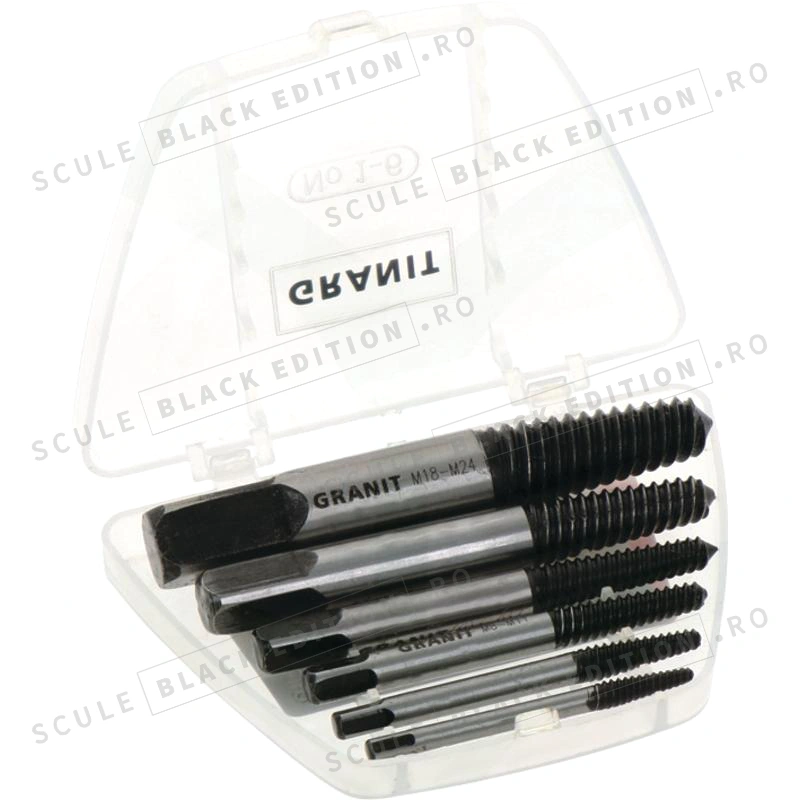 Set extractoare suruburi - 6 buc. Granit Black Edition