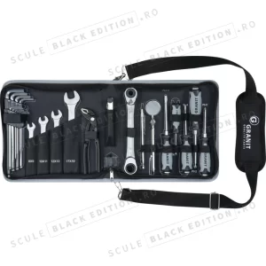 Set de scule - in geanta durabila cu fermoar - 25 buc. Granit Black Edition
