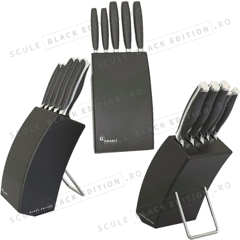 Bloc de cutite din 5 bucati Granit Black Edition - imagine 3